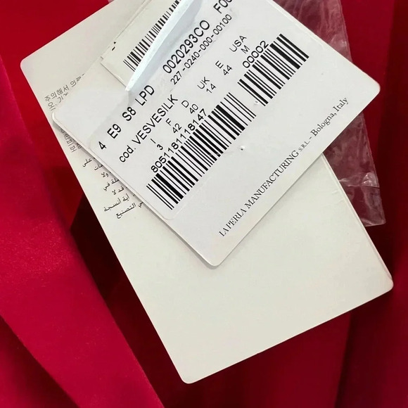 LA PERLA NWT Red Tango Short Silk Robe Tie Waist Pocket - Picture 13 of 16